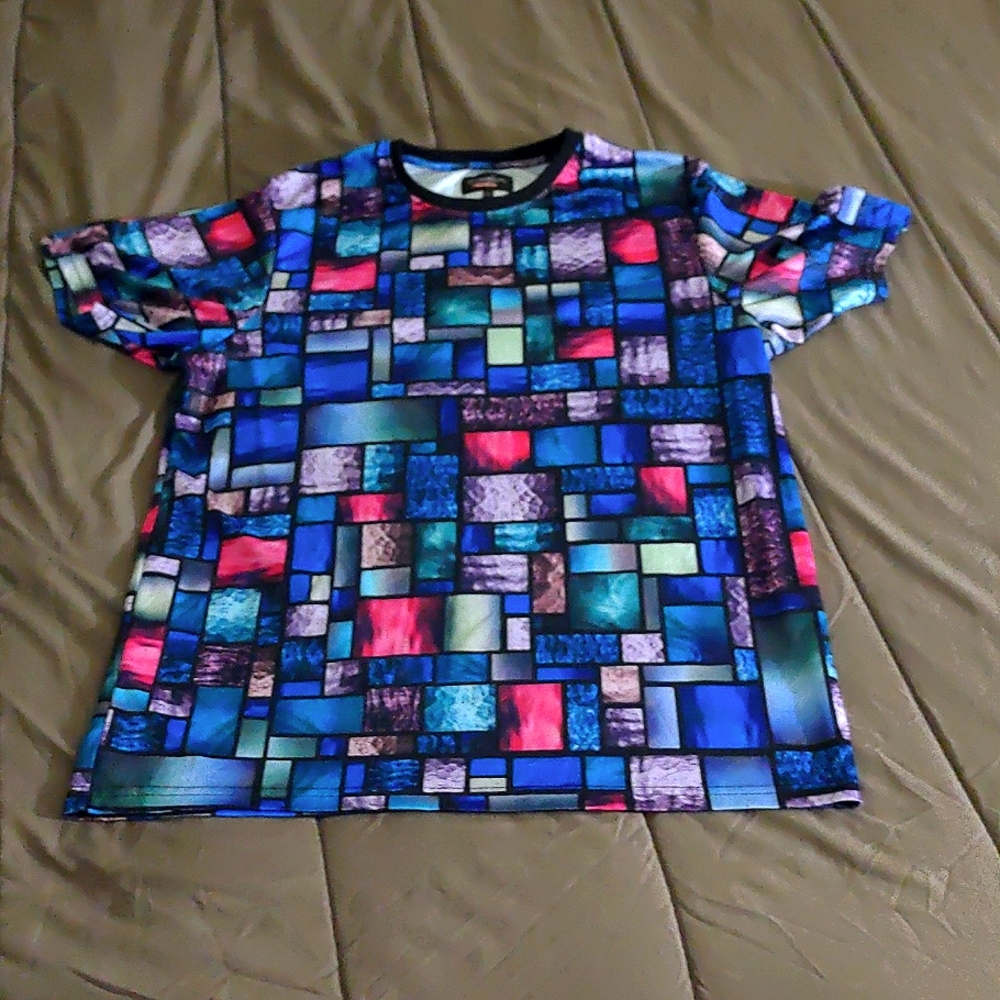 Multi colored stained glass shirt